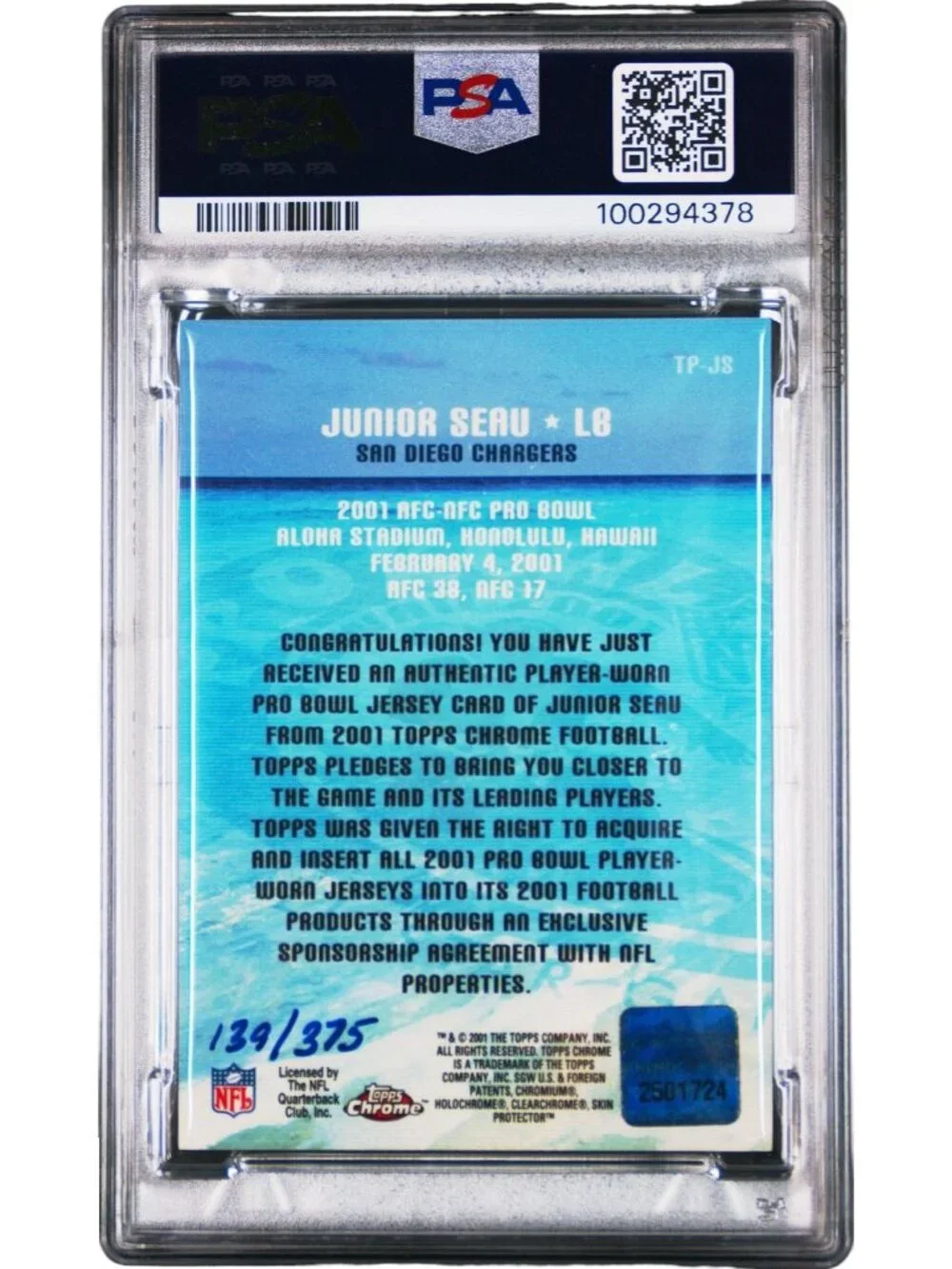 NFL 2001 topps